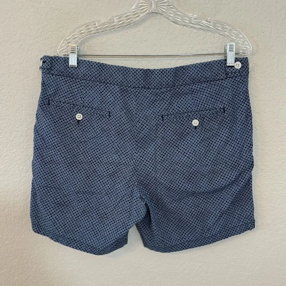 Club Monaco Shorts Mens 34 Blue Flat Front Chino‎ Casual Cotton 6